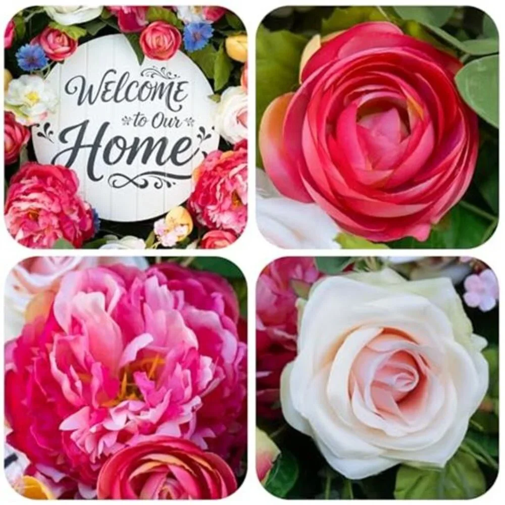 Spring Wreath for Front Door Floral Design, 24 Inch